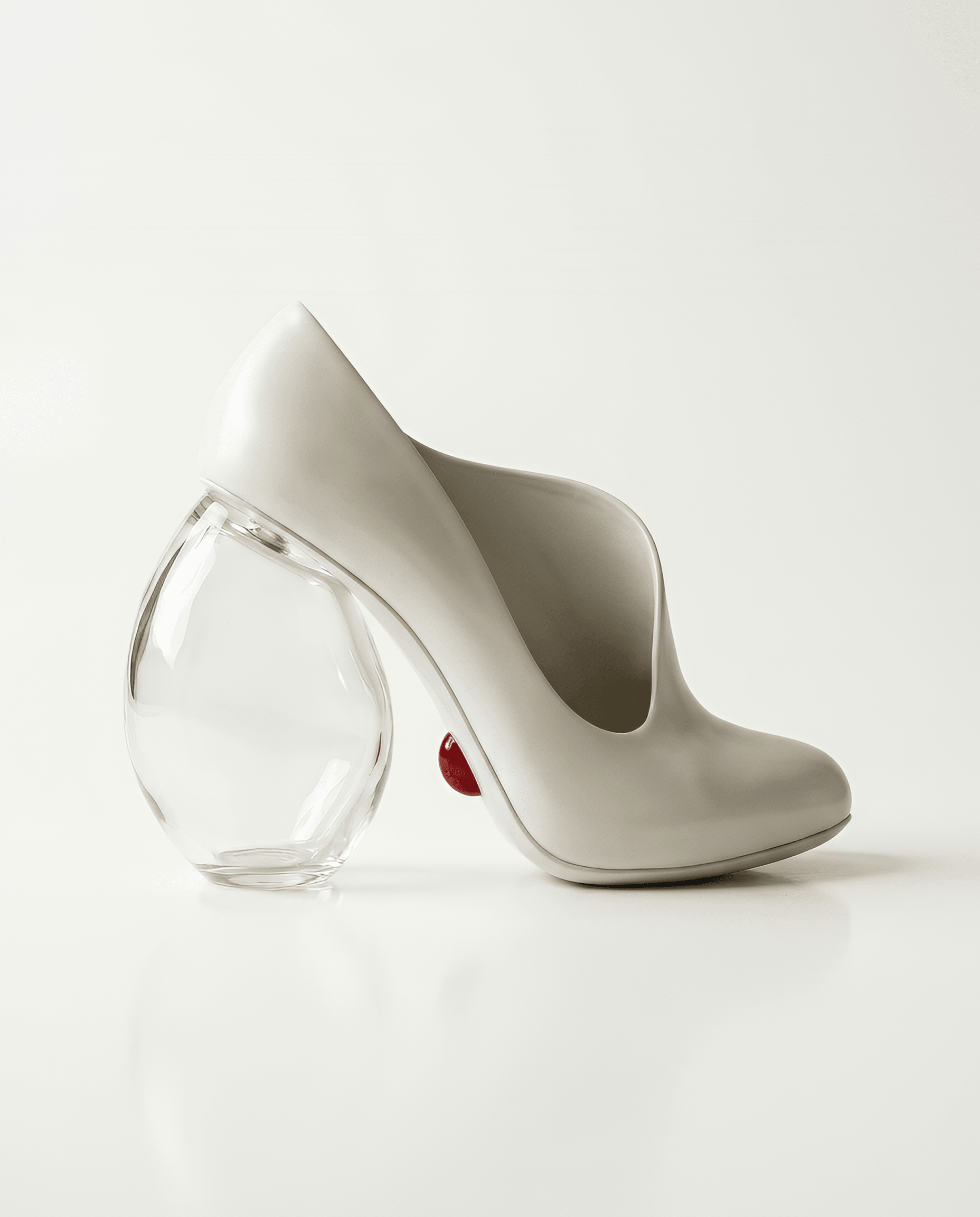 Bubble Heel — recorded specimen GLASS-HEEL-02.0, Blown glass, pigmented resin core